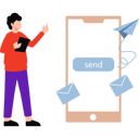 پیش‌نمایش فایل businesswoman-is-sending-marketing-emails-10589545 از پک شغل دورکاری