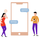 پیش‌نمایش فایل girl-and-boy-are-chatting-online-10589574 از پک شغل دورکاری