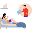 پیش‌نمایش فایل girl-and-boy-are-doing-online-chat-10589542 از پک شغل دورکاری
