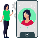 پیش‌نمایش فایل girl-is-using-mobile-10632750 از پک بیومتریک و اثرانگشت