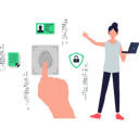 پیش‌نمایش فایل girl-pointing-to-biometric-fingerprint-10632720 از پک بیومتریک و اثرانگشت