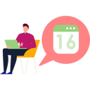 پیش‌نمایش فایل boy-is-working-on-laptop-on-bubble-reminder-10632774 از پک اعلان