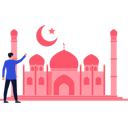 پیش‌نمایش فایل boy-is-pointing-at-the-crescent-above-the-mosque-10676888 از پک مساجد