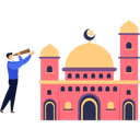 پیش‌نمایش فایل the-boy-is-looking-at-minaret-of-mosque-through-spyglass-10676872 از پک مساجد