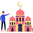 پیش‌نمایش فایل the-boy-is-pointing-at-the-holy-mosque-10676873 از پک مساجد