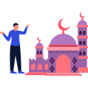 پیش‌نمایش فایل the-boy-is-showing-the-crescent-moon-on-the-minaret-10676895 از پک مساجد