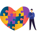 پیش‌نمایش فایل boy-is-thinking-about-solution-for-heart-puzzle-10608186 از پک روز جهانی آگاهی از اوتیسم