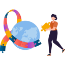 پیش‌نمایش فایل girl-is-making-autism-puzzle-ribbon-for-planet-earth-10608150 از پک روز جهانی آگاهی از اوتیسم