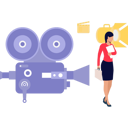 پیش‌نمایش فایل girl-is-standing-in-front-of-the-recording-camera-10676860 از پک فیلم‌سازی