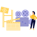 پیش‌نمایش فایل girl-is-standing-in-the-shooting-of-the-film-10676865 از پک فیلم‌سازی