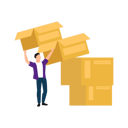 پیش‌نمایش فایل boy-is-carrying-open-empty-boxes-10698660 از پک جعبه