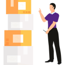 پیش‌نمایش فایل boy-is-pointing-at-quarantine-parcels-10698663 از پک جعبه