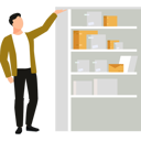پیش‌نمایش فایل boy-is-showing-a-stack-of-package-boxes-in-rack-10698668 از پک جعبه