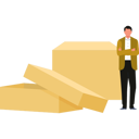 پیش‌نمایش فایل boy-stands-by-shipping-packages-10698573 از پک جعبه