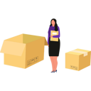 پیش‌نمایش فایل female-is-standing-near-boxes-10698572 از پک جعبه