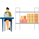 پیش‌نمایش فایل female-is-working-on-laptop-for-industrial-boxes-10698642 از پک جعبه