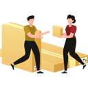 پیش‌نمایش فایل girl-is-giving-a-delivery-package-to-a-boy-10698577 از پک جعبه