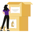 پیش‌نمایش فایل girl-is-looking-at-boxes-of-masks-and-gloves-10698589 از پک جعبه