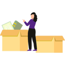 پیش‌نمایش فایل girl-is-pointing-at-the-cardboard-boxes-of-books-10698608 از پک جعبه