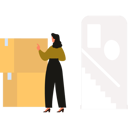 پیش‌نمایش فایل girl-is-pointing-at-the-cube-cardboard-10698561 از پک جعبه