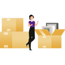 پیش‌نمایش فایل girl-is-showing-picture-frame-boxes-10698607 از پک جعبه