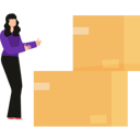 پیش‌نمایش فایل girl-is-showing-the-cardboard-parcel-10698597 از پک جعبه