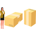 پیش‌نمایش فایل girl-is-standing-near-boxes-10698571 از پک جعبه