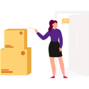 پیش‌نمایش فایل girl-is-telling-about-the-order-of-the-packages-10698565 از پک جعبه