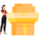 پیش‌نمایش فایل girl-is-thinking-about-the-bags-parcel-10698657 از پک جعبه