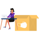 پیش‌نمایش فایل girl-is-working-to-deliver-mask-boxes-10698602 از پک جعبه