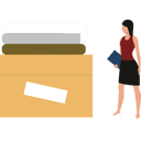 پیش‌نمایش فایل girl-looks-at-a-parcel-of-clothes-10698645 از پک جعبه