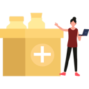 پیش‌نمایش فایل girl-pointing-to-medical-cardboard-box-10698658 از پک جعبه