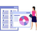 پیش‌نمایش فایل girl-is-showing-business-statistics-10698067 از پک مقیاس‌پذیری کسب و کار