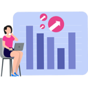 پیش‌نمایش فایل girl-working-on-laptop-on-bar-graph-10698060 از پک مقیاس‌پذیری کسب و کار