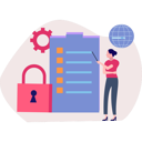 پیش‌نمایش فایل female-is-pointing-at-clipboard-checklist-10698859 از پک امنیت حساب کاربری