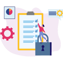 پیش‌نمایش فایل girl-is-pointing-to-a-checklist-on-a-clipboard-10698793 از پک امنیت حساب کاربری