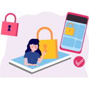 پیش‌نمایش فایل girl-is-telling-about-data-policy-10698813 از پک امنیت حساب کاربری