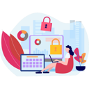 پیش‌نمایش فایل girl-is-working-on-laptop-on-progress-graph-10698786 از پک امنیت حساب کاربری