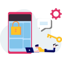 پیش‌نمایش فایل girl-is-working-on-mobile-privacy-setting-10698784 از پک امنیت حساب کاربری