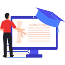 پیش‌نمایش فایل boy-is-congratulating-online-for-certificate-10632874 از پک مدرک و گواهی آنلاین