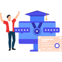 پیش‌نمایش فایل boy-is-happy-with-the-success-of-the-online-diploma-10632831 از پک مدرک و گواهی آنلاین