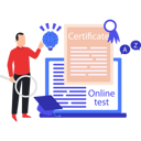 پیش‌نمایش فایل boy-is-researching-about-the-online-test-for-certificate-10632863 از پک مدرک و گواهی آنلاین