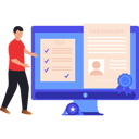پیش‌نمایش فایل boy-is-showing-an-online-test-and-certificate-10632862 از پک مدرک و گواهی آنلاین