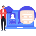 پیش‌نمایش فایل boy-is-showing-an-online-test-on-a-laptop-10632917 از پک مدرک و گواهی آنلاین