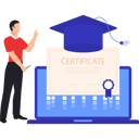 پیش‌نمایش فایل boy-is-telling-about-online-bachelor-certificate-10632872 از پک مدرک و گواهی آنلاین