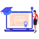 پیش‌نمایش فایل girl-is-looking-at-the-online-certificate-10632861 از پک مدرک و گواهی آنلاین