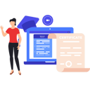 پیش‌نمایش فایل girl-is-standing-next-to-the-laptop-10632825 از پک مدرک و گواهی آنلاین
