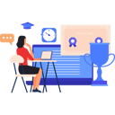 پیش‌نمایش فایل girl-is-working-on-laptop-on-online-certificate-10632860 از پک مدرک و گواهی آنلاین