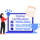 پیش‌نمایش فایل girl-pointing-to-online-certificate-on-laptop-10632864 از پک مدرک و گواهی آنلاین