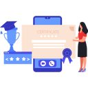 پیش‌نمایش فایل lady-is-looking-at-the-online-certificate-10632845 از پک مدرک و گواهی آنلاین